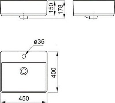 Раковина Aquaton Geometry 45 WQ8A37000000004, белый