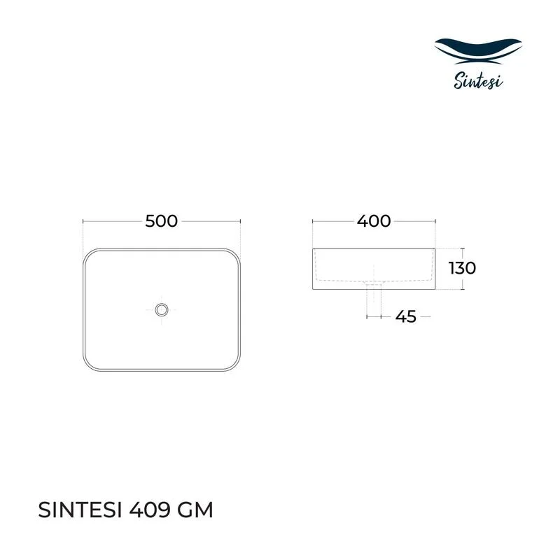 Раковина накладная Sintesi SIN-LVB-APP-409GM серый