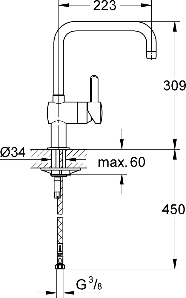 Смеситель для кухонной мойки Grohe Flair 32453000