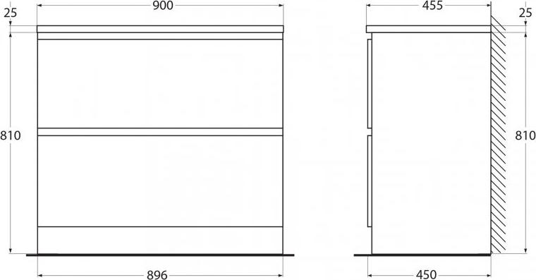 Тумба для комплекта 90 см BelBagno ALBANO-900-2C-PIA-RR rovere rustico