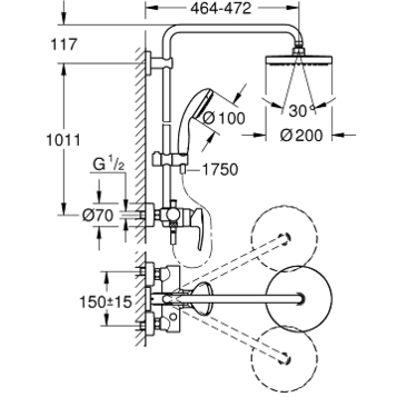 Душевая система GROHE New Tempesta 200 26244001