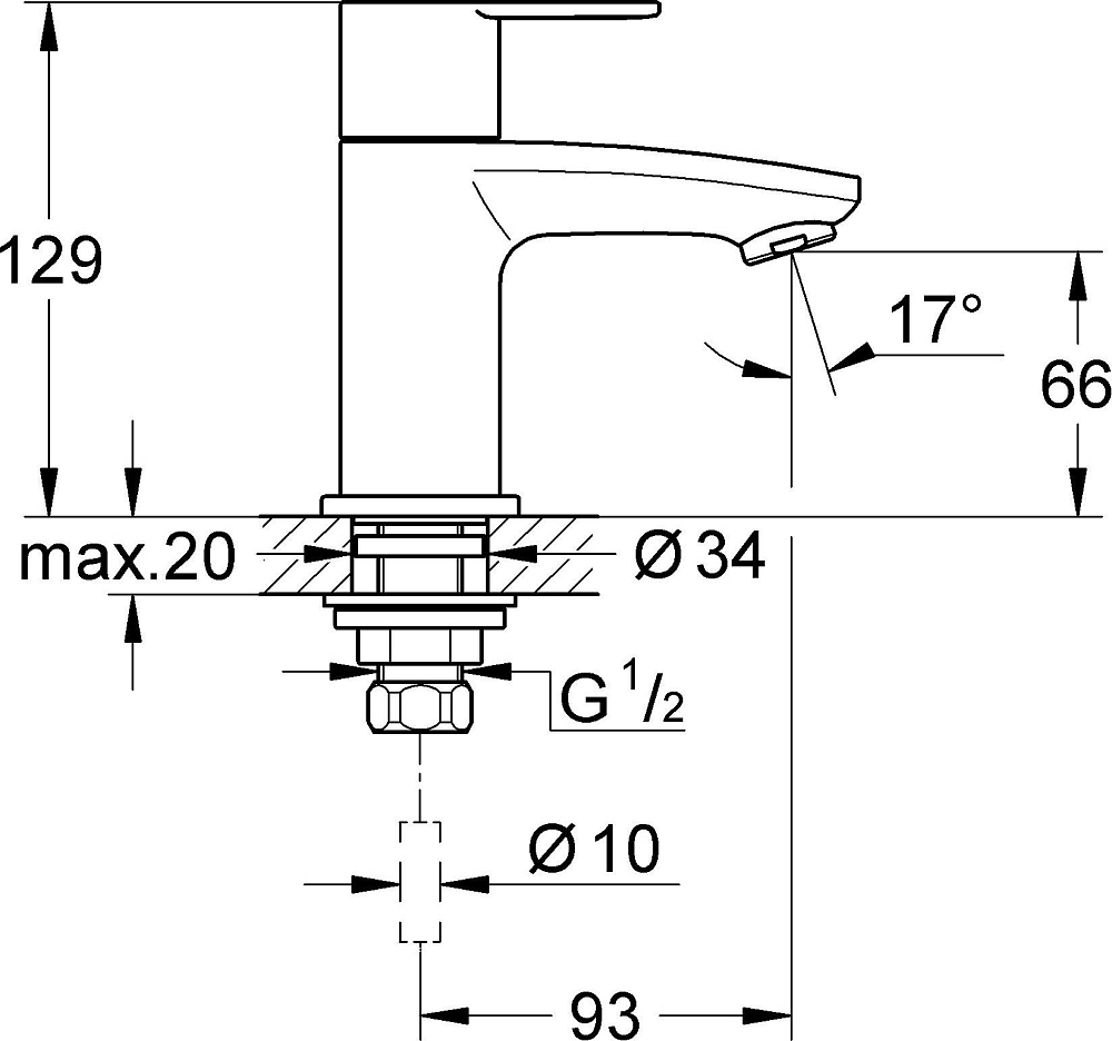 Кран Grohe Eurostyle Cosmopolitan 23039002