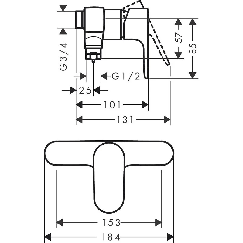 Смеситель для душа Hansgrohe Rebris 72642000 хром