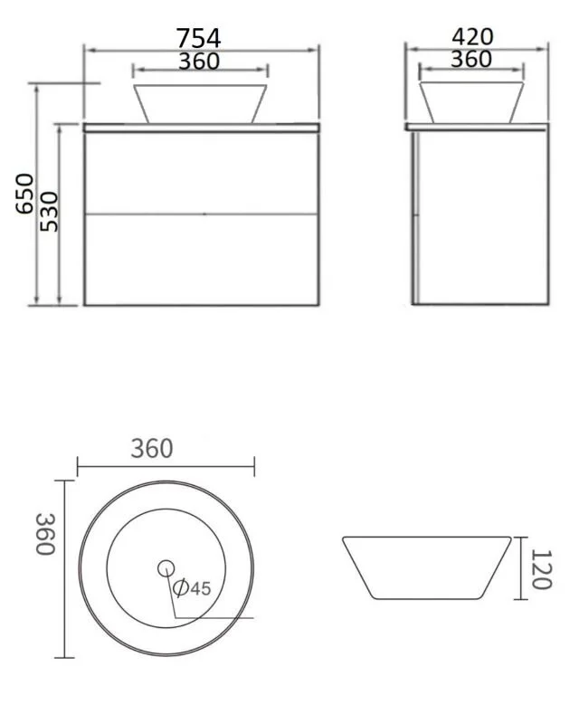 Тумба под раковину Orange Otto Ot-75TuMDF+B08-360W белый