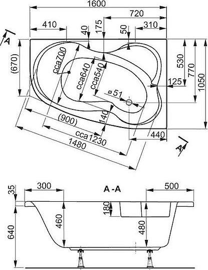 Акриловая ванна Vagnerplast Melite L 160х105 VPBA163MEL3PX-04