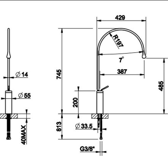 Смеситель для раковины Gessi Goccia 33610#279, белый