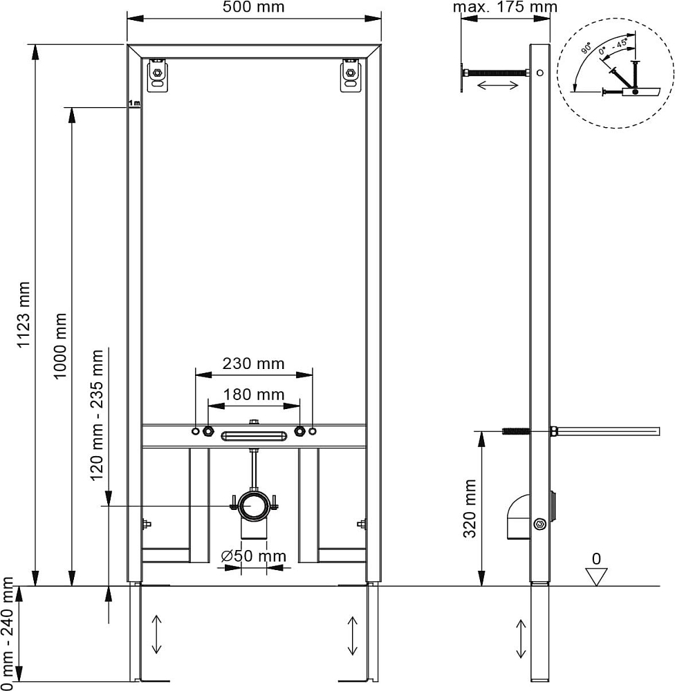 Инсталляция для биде Berges Wasserhaus Novum 049212