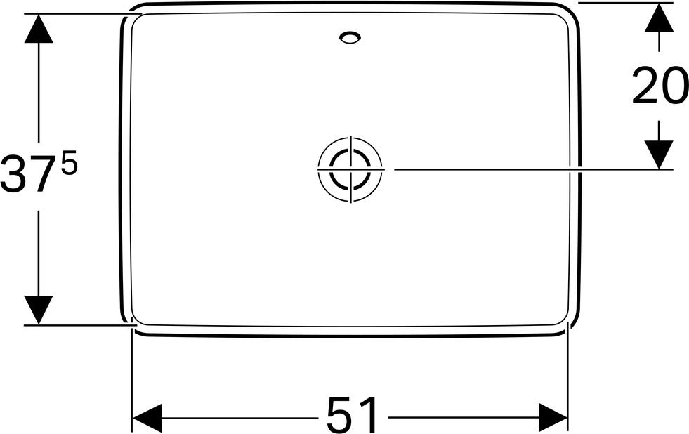 Раковина встраиваемая 40x55 см Geberit VariForm 500.737.01.2 с отверстием перелива, белый