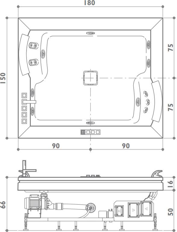 Акриловая ванна Jacuzzi Aura Plus 9F43-337A