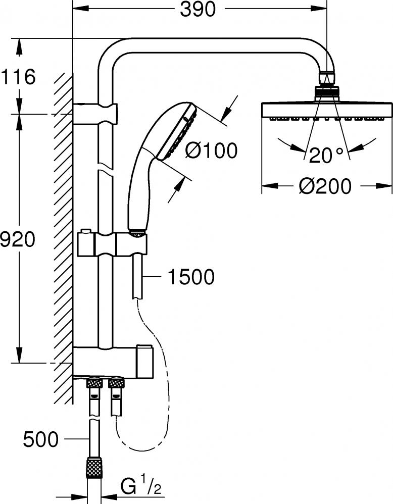 Душевая система Grohe New Tempesta Cosmopolitan 26453000