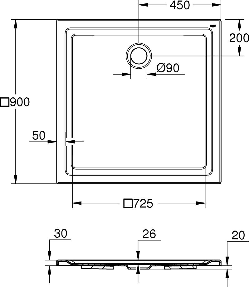 Поддон для душа Grohe Universal Shower Trays 39301000