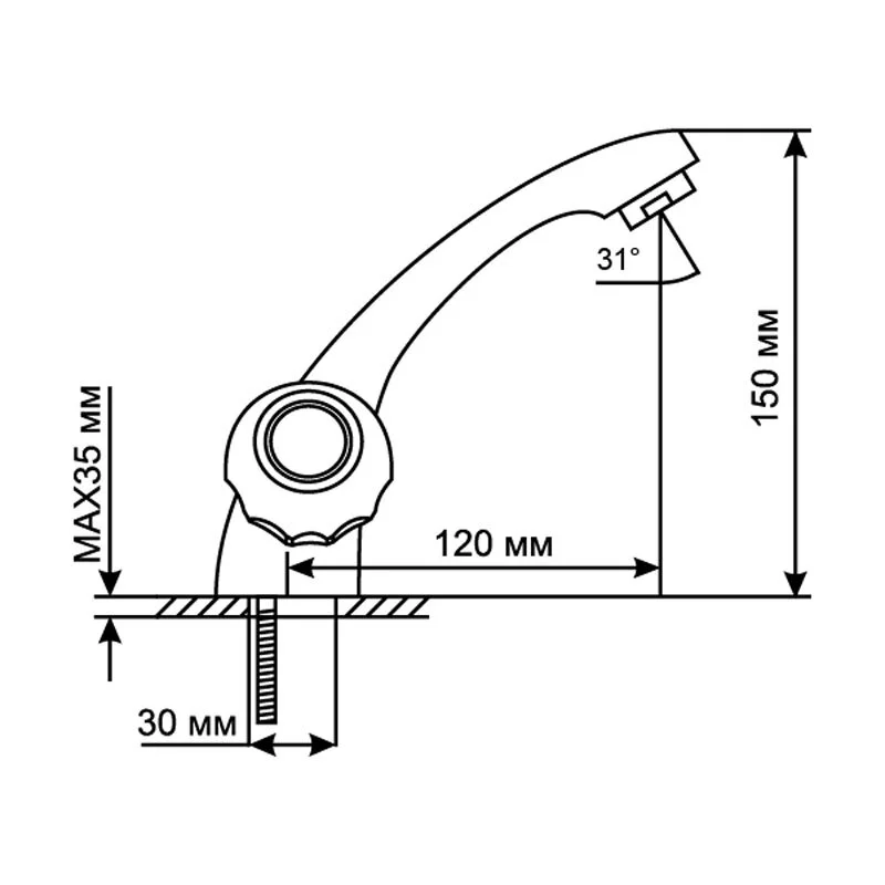 Смеситель для раковины Mixline ML02 ML02-04 хром