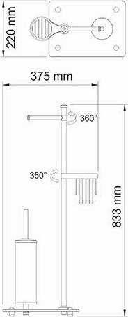 Комбинированная напольная стойка WasserKRAFT K-1264BLACK, чёрный