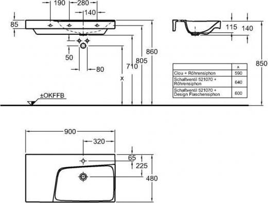 Раковина 90 см Geberit (Keramag) Xeno2 127290000, белый