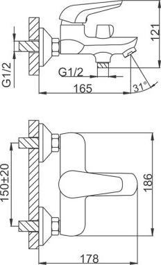 Смеситель для ванны с душем Frud R32102