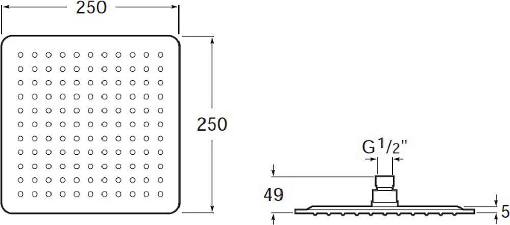 Верхний душ Roca Rainsense 5B2450C00, хром