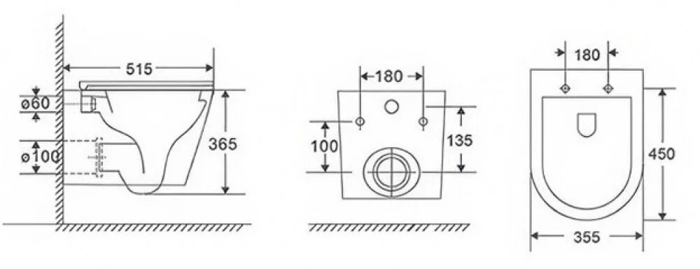 Подвесной унитаз Caprigo Modern Trone T-1893, безободковый, сиденье микролифт, белый