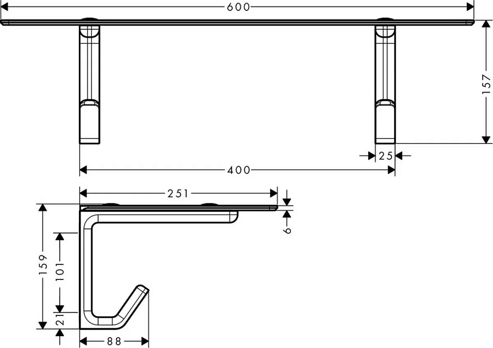 Полка Axor Universal Accessories 42842000 хром