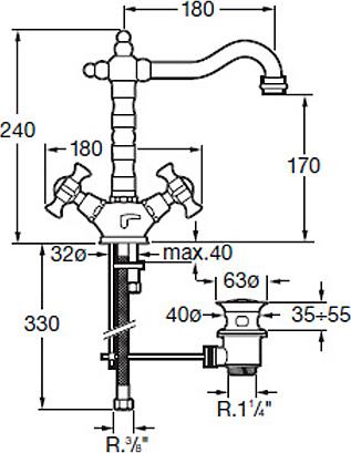 Смеситель для раковины Roca Florentina 5072119A0