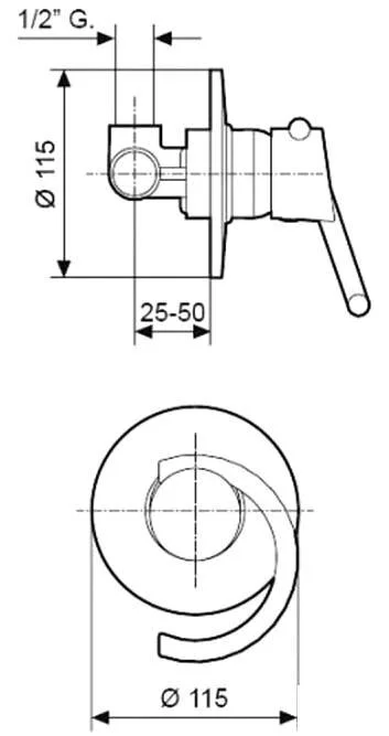 Смеситель для душа Emmevi Twist 6609CR хром