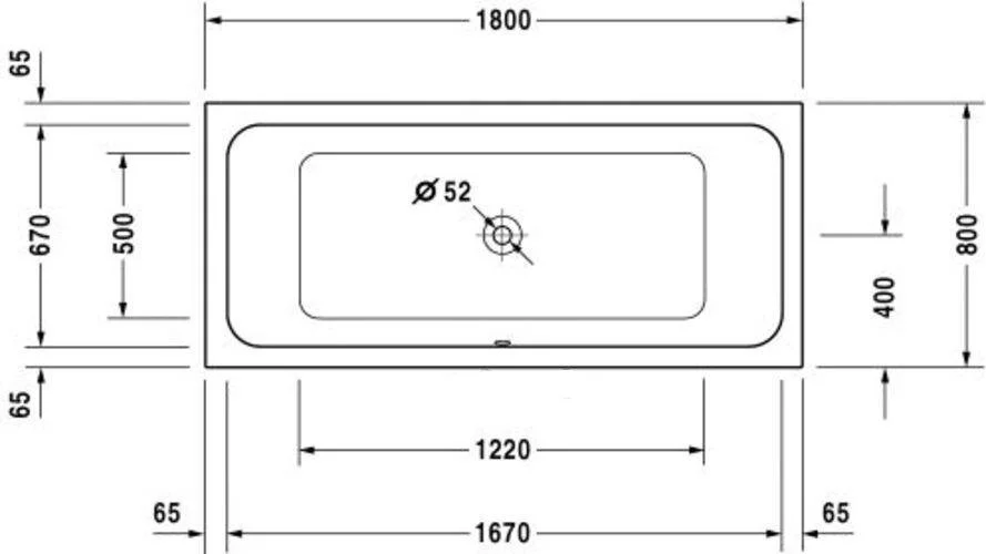 Акриловая ванна Duravit D-Code 180х80 700101000000000 белый