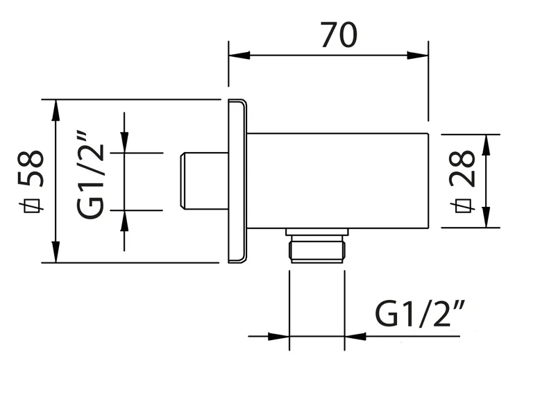 Шланговое подключение  Clever Square 61112 черный