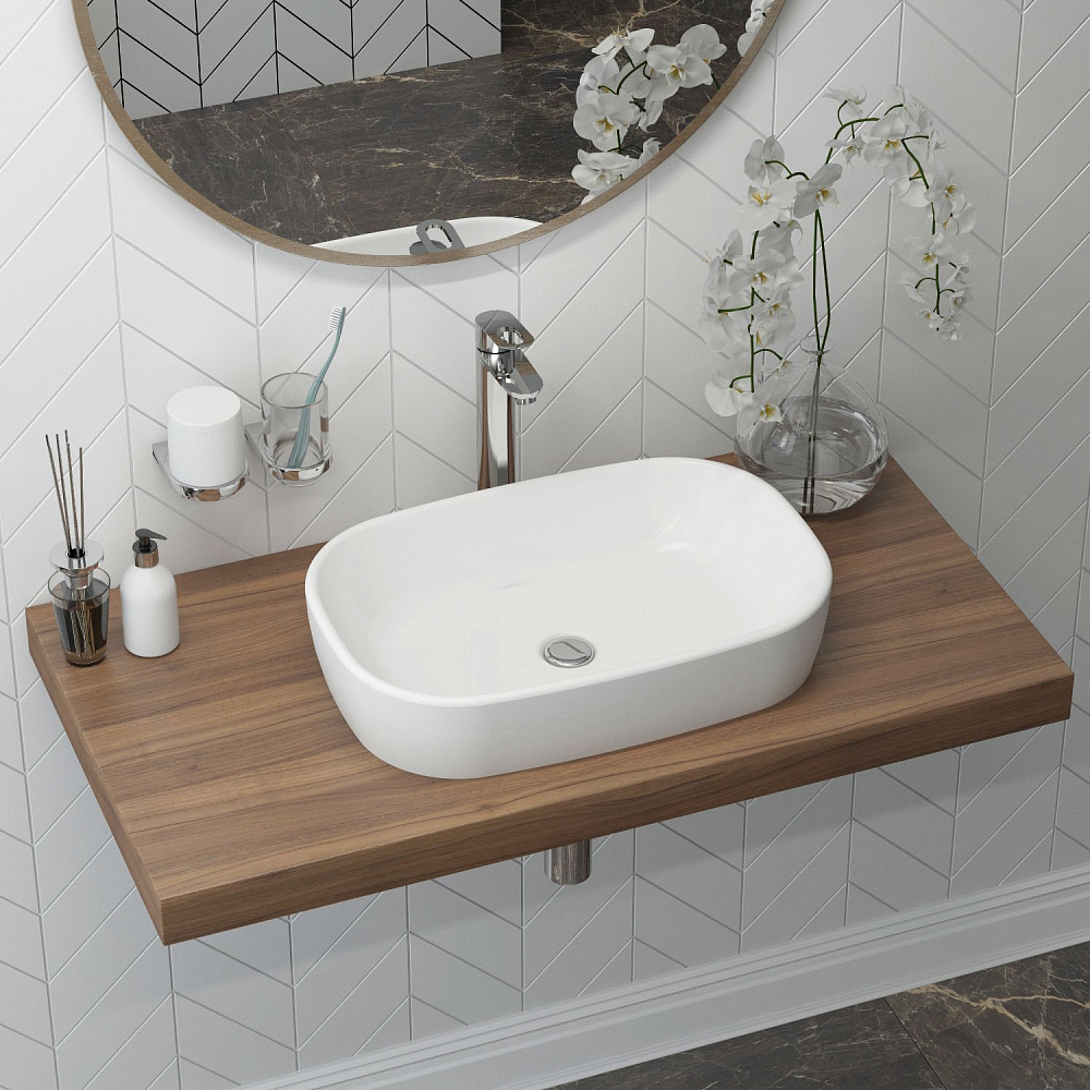 Раковина накладная Lavinia Boho Bathroom Sink Slim 33311003, белый