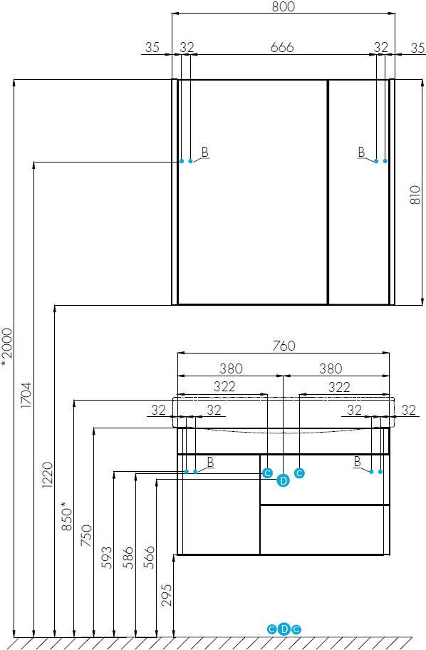 Тумба под раковину Aquaton Беверли 75 1A235501BV010, белый