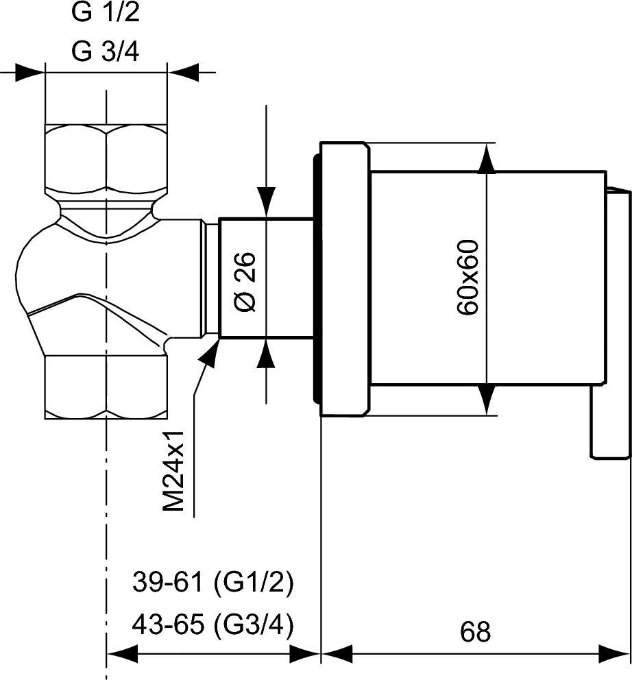 Скрытая монтажная часть Ideal Standard BUILT-IN A2393NU