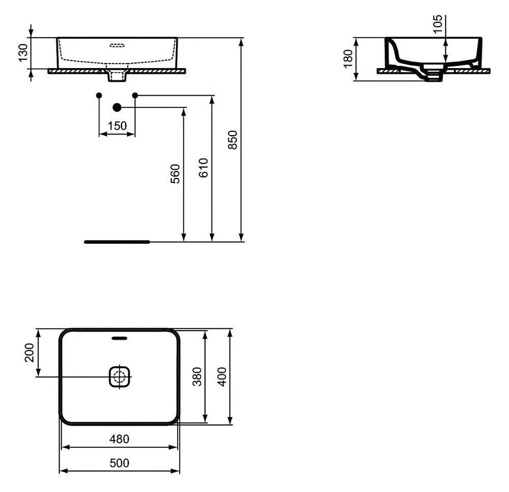 Раковина накладная Ideal Standard Strada II T296501 белый