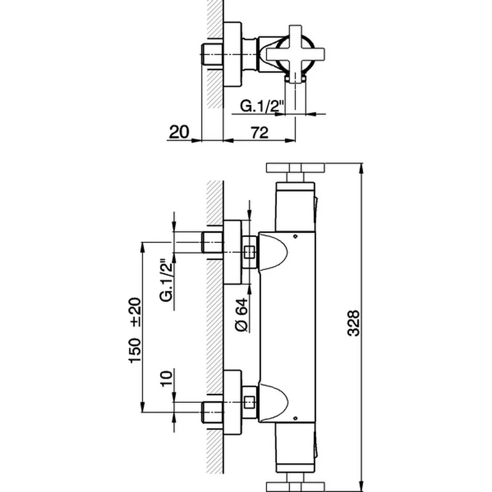 Смеситель для душа Cisal Barcelona Quad BQT0101021 хром