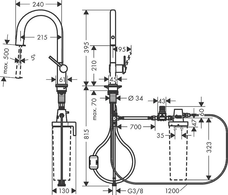 Смеситель для кухни Hansgrohe Aqittura M91 FilterSystem 210 76803000, хром