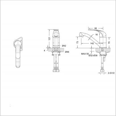 Смеситель Bravat Fit F1233188CP-RUS для раковины