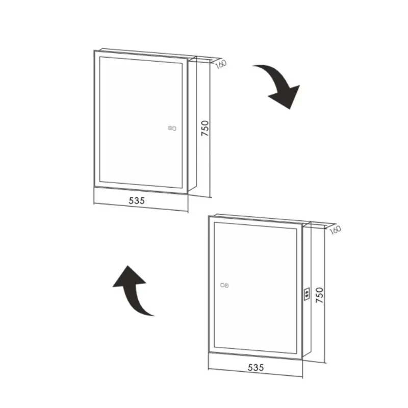 Зеркальный шкаф Silver Mirrors Киото flip LED-00002681 белый