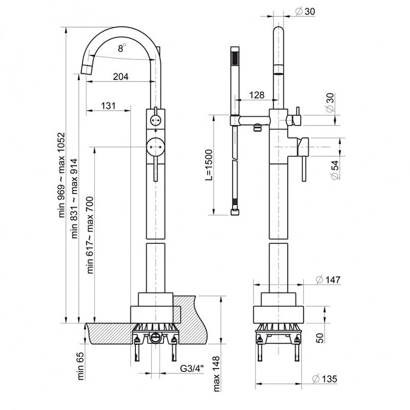 Смеситель для ванны с душем Paini COX 78PJ136LM золото