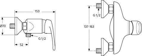 Смеситель для душа Ideal Standard Idyll A2700AA, хром