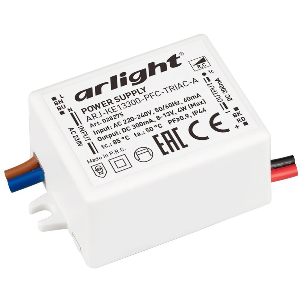 Драйвер Arlight ARJ-KE13300-PFC-Triac-A 8-13V 4W IP44 0,3A 028275