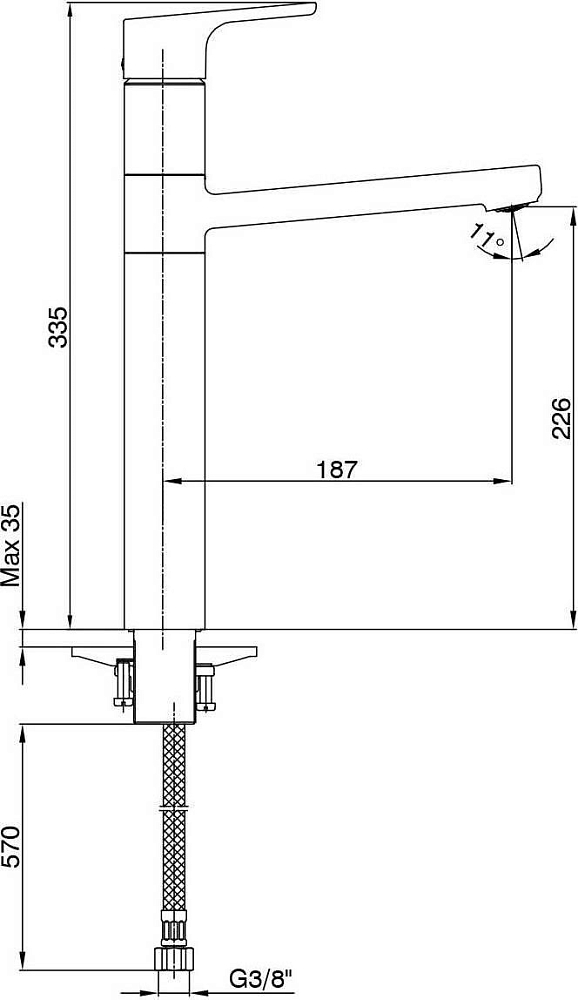 Смеситель для раковины E.C.A. Luna 102808949EX, золото