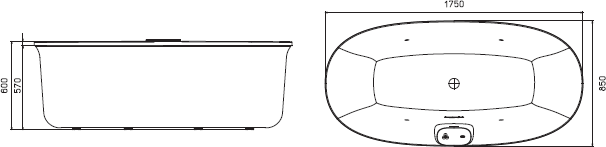 Акриловая ванна Jacuzzi Arga 175x85 ARG101C0118