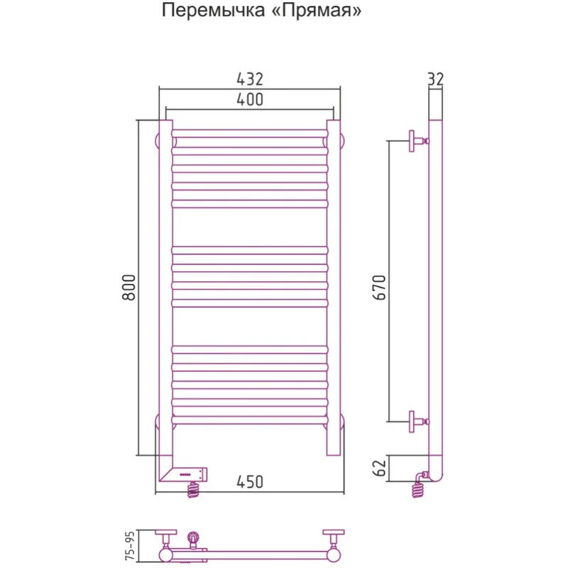 Полотенцесушитель электрический Сунержа Богема 2.0 022-5205-8040 золото