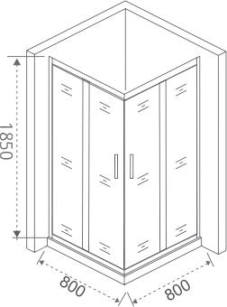 Душевой уголок Good Door Jazze CR-80-C-BR 80x80