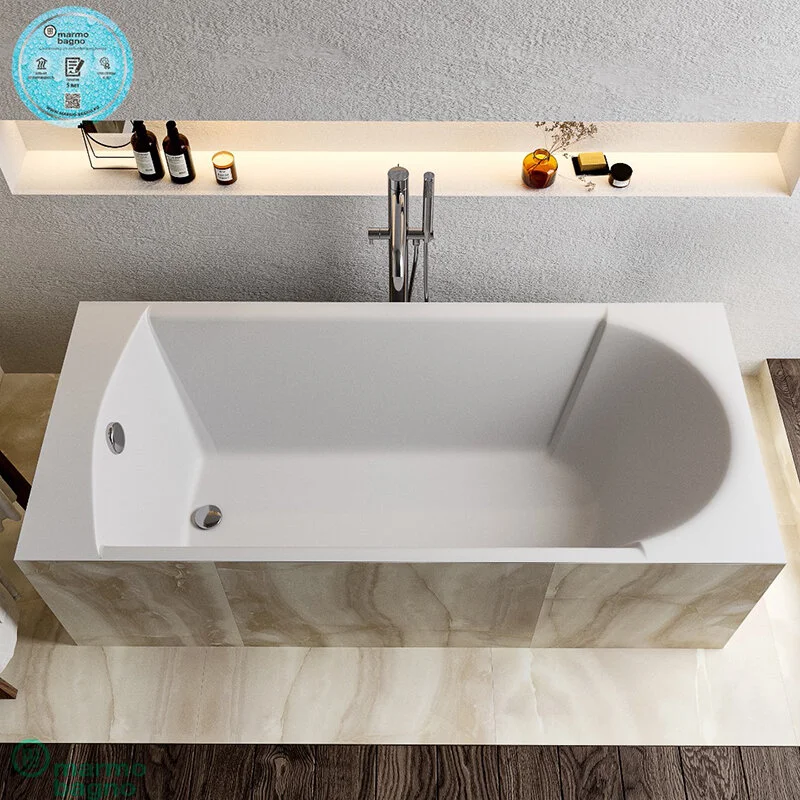 Ванна из искуственного камня Marmo Bagno MB-GL170-80 белый