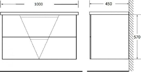 Тумба для комплекта BelBagno VITTORIA-1000-2C-SO-BL bianco lucido