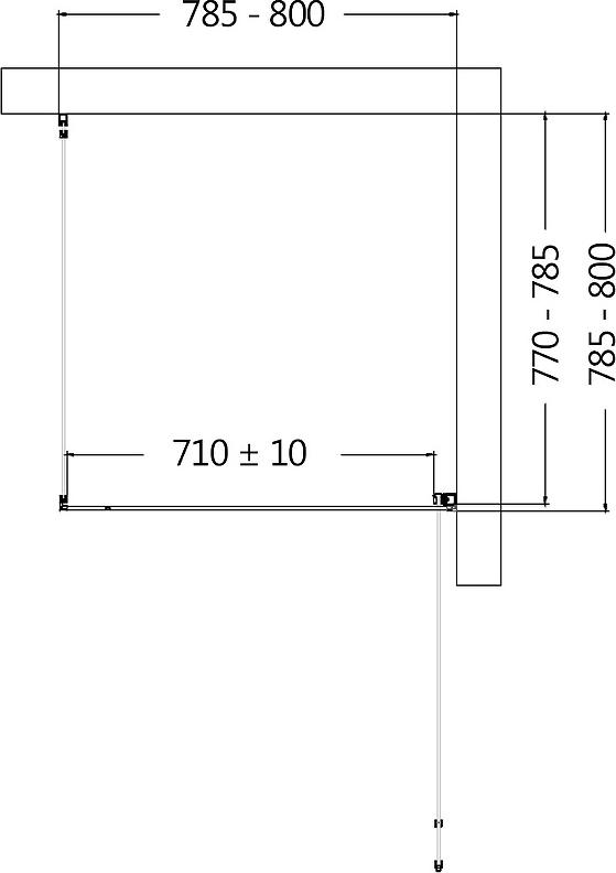 Душевой уголок AQUAme 80x80 AQM5215-RH-8 правый, профиль черный, стекло прозрачное