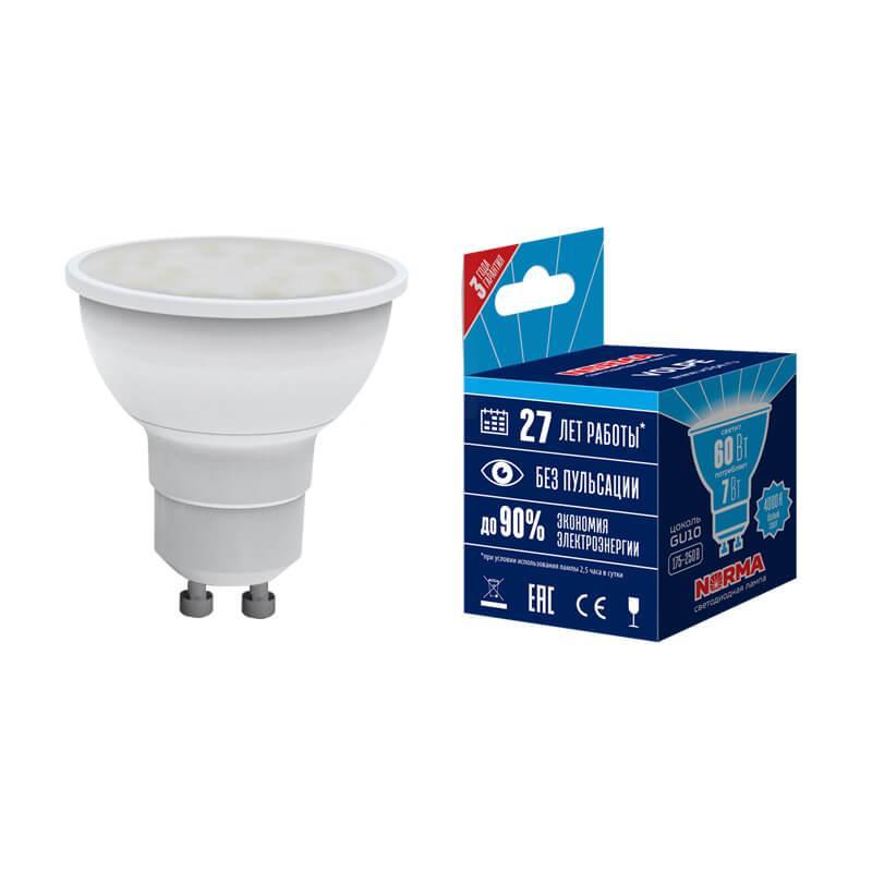 

Лампа светодиодная GU10 7W 4000K матовая LED-JCDR-7W/NW/GU10/NR UL-00003836, Norma JCDR