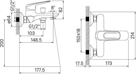 Смеситель для ванны Iddis Male MALSB00i02WA, хром