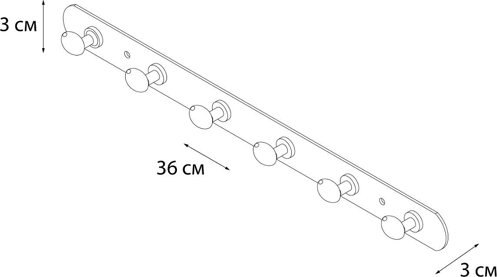 Планка Fixsen FX-1416 хром 6 крючков