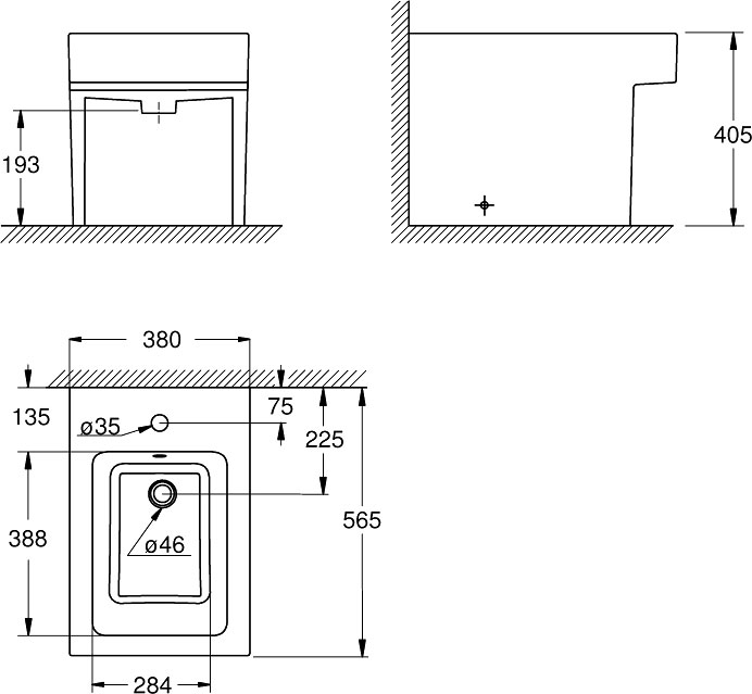 Напольное биде Grohe Cube Ceramic 3948700H