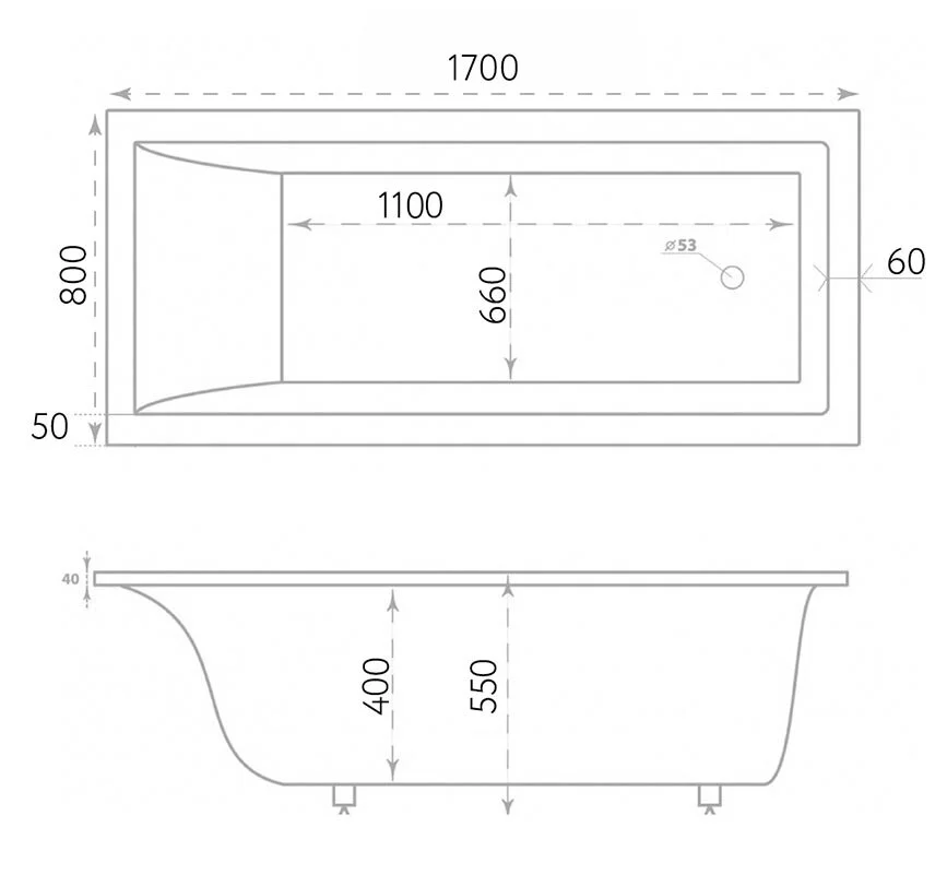 Ванна из искуственного камня Marmo Bagno Алесса MB-ALN170-80 белый