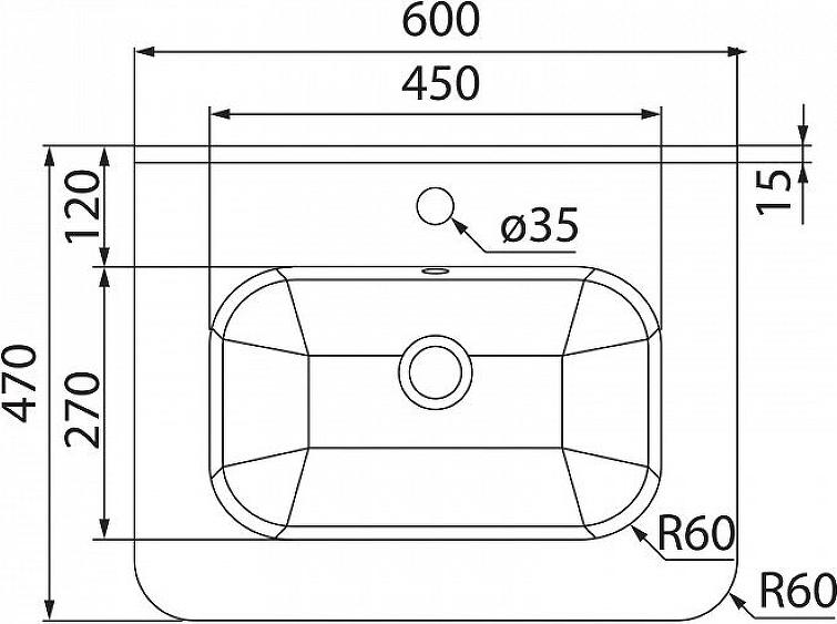 Мебельная раковина Iddis 60 0106000I28